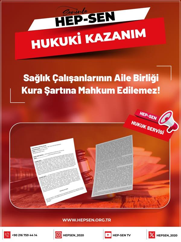 Sağlık Çalışanlarının Aile Birliği Kura Şartına Mahkum Edilemez!
